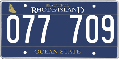 RI license plate 077709