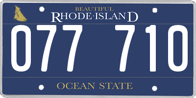 RI license plate 077710