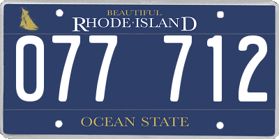 RI license plate 077712