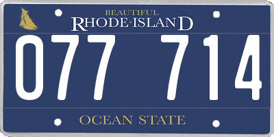 RI license plate 077714