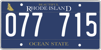 RI license plate 077715