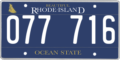 RI license plate 077716