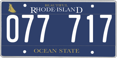 RI license plate 077717