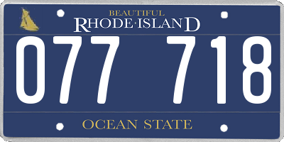 RI license plate 077718