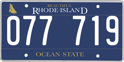 RI license plate 077719