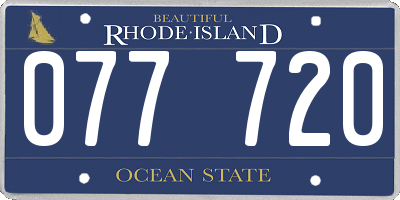 RI license plate 077720