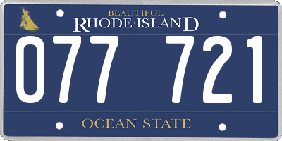 RI license plate 077721
