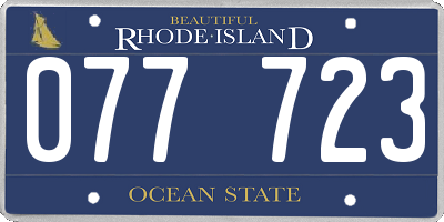 RI license plate 077723