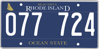 RI license plate 077724