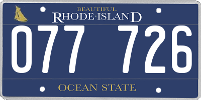 RI license plate 077726