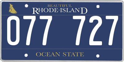 RI license plate 077727