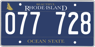 RI license plate 077728