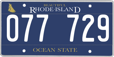 RI license plate 077729