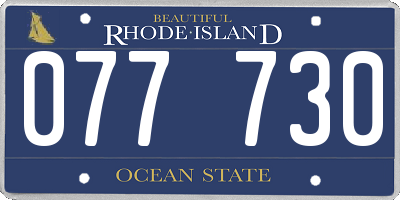 RI license plate 077730