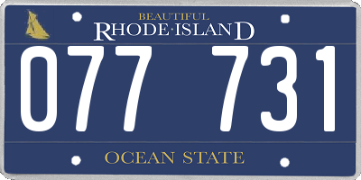 RI license plate 077731
