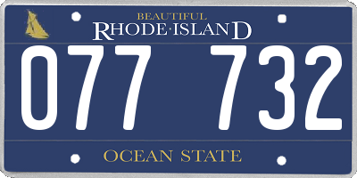 RI license plate 077732
