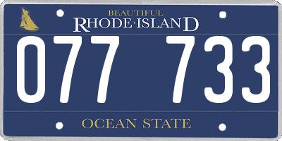 RI license plate 077733