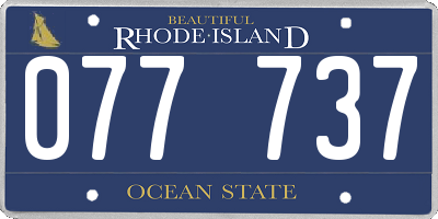 RI license plate 077737
