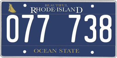 RI license plate 077738