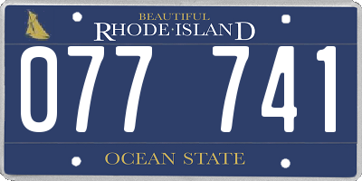 RI license plate 077741