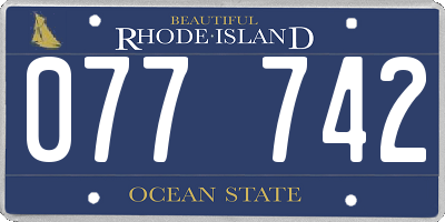 RI license plate 077742
