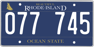RI license plate 077745