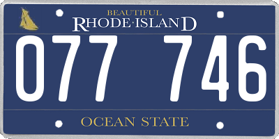 RI license plate 077746
