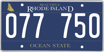 RI license plate 077750