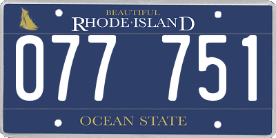 RI license plate 077751