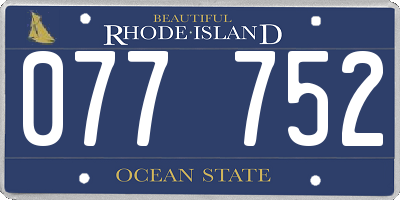 RI license plate 077752