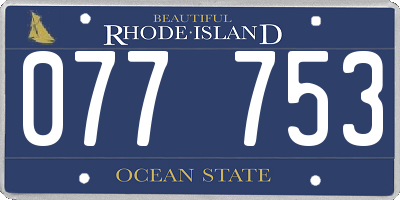 RI license plate 077753