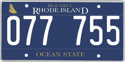 RI license plate 077755