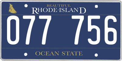 RI license plate 077756