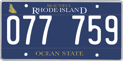 RI license plate 077759