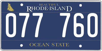 RI license plate 077760