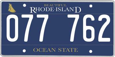RI license plate 077762
