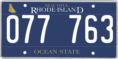 RI license plate 077763
