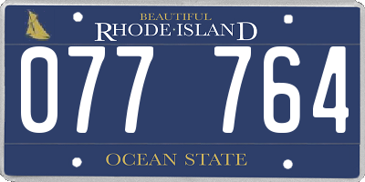 RI license plate 077764