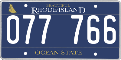 RI license plate 077766