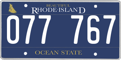 RI license plate 077767