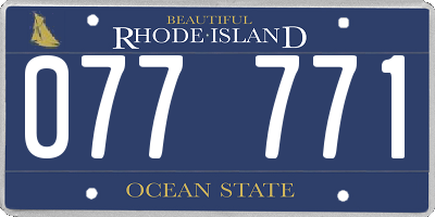 RI license plate 077771
