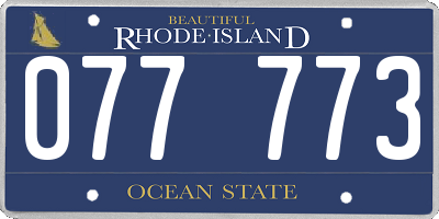 RI license plate 077773