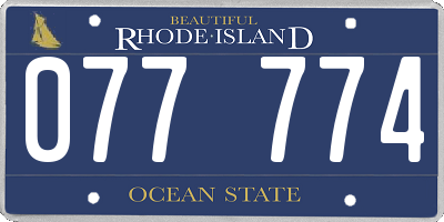 RI license plate 077774