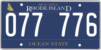 RI license plate 077776