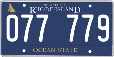 RI license plate 077779