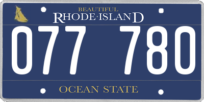 RI license plate 077780