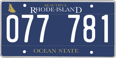 RI license plate 077781