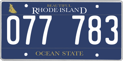 RI license plate 077783
