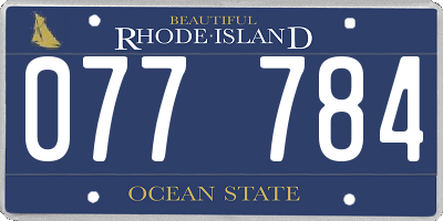 RI license plate 077784