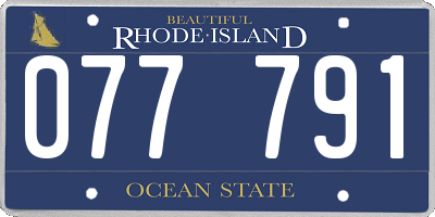 RI license plate 077791